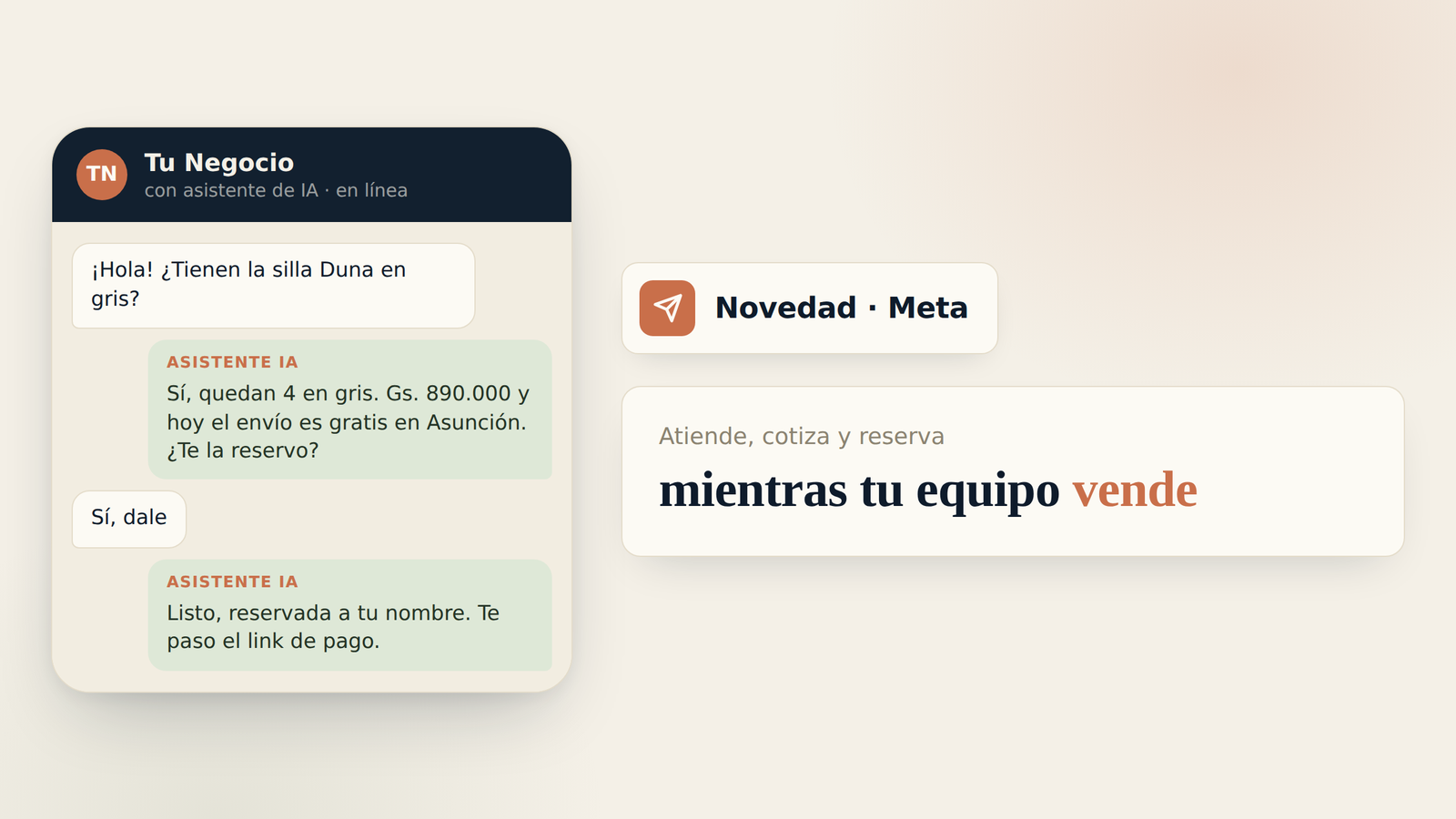 Agente de IA de Meta para atender y vender por WhatsApp